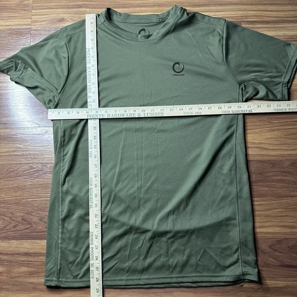 Origin Core Shirt Mens Large Green Hunting Jiu Jitsu Cam Hanes Big Wave Logo USA - Picture 3 of 6